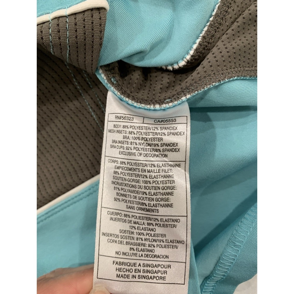 Nike Fit Dry Athletic Tank Top Teal Blue Grey Mesh Panel Racerback Sz M Gorpcore - Picture 8 of 8